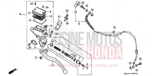 CLUTCH MASTER CYLINDER (VT1100CS/CT) VT1100CS de 1995